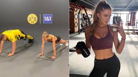 ‘World’s sexiest athlete’ Alica Schmidt put Champions League football star Thomas Meunier through sweaty training session (VIDEO)