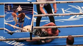 He’s behind you: Fans blast ref after defenseless fighter is knocked out from behind in bizarre end to boxing title bout (VIDEO)