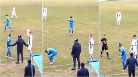 ‘He deserved it!’: Russian footballer goes viral after being red-carded for furious reaction to rival’s throw-in antics (VIDEO)