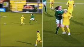 WATCH: Football fans in hysterics at ‘most cynical foul in history’ as Ukraine player takes out rival in women’s Euro qualifier