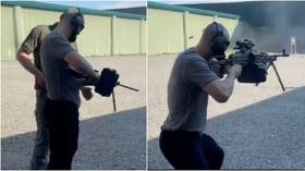 Sharpshooter: UFC superstar Chimaev takes to firing range with heavy weaponry ahead of octagon return (VIDEO)