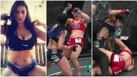 ‘Blue hair & f*cks people up’: MMA stunner Lucero Acosta lands BRUTAL KO win (VIDEO)