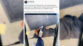 Texas school teacher suspended over photo of her foot on black student’s neck