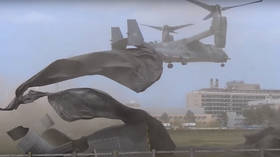 WATCH US military helicopter DESTROY landing pad during drill at UK hospital, forcing facility to divert emergency air lifts