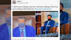 ‘Taking a siesta?’ Ted Cruz & Mitt Romney ridiculed for apparently falling asleep during Biden speech to Congress (VIDEOS)