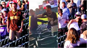 Padres fan brutally knocks rival MLB supporter out cold with one-punch hit – but police say victim will not press charges (VIDEO)