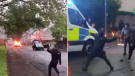Wales police pledge to arrest those behind Swansea riot, during which cars were burned and police van sent in retreat (VIDEOS)