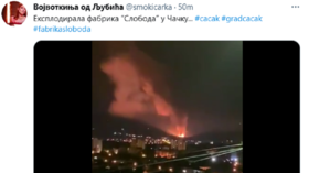 Serbia ammunition factory EXPLODES, lighting up the night and forcing residents to evacuate  (VIDEO)