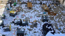 French garbage collectors overturn trash containers and ransack town hall in Paris in protest over civil service reforms (VIDEOS)