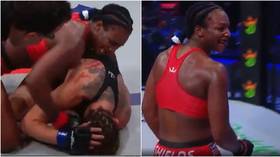 ‘No experience, but she’s a dog in there’: Boxing icon Shields survives storm to win MMA debut with TKO barrage (VIDEO)