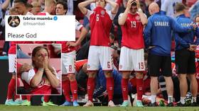 ‘Please God’: Support pours in for Eriksen as fans chant name in stadium after Denmark star collapses at Euro 2020 (VIDEO)