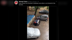 WATCH: Mumbai sinkhole swallows parked car in seconds