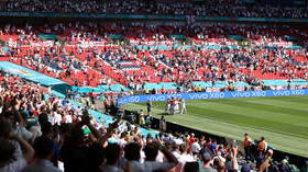 Football fan ‘in serious condition after PLUNGING FROM STANDS at Wembley’ during England v Croatia Euro 2020 game