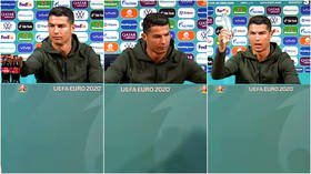 Cristiano Ronaldo replaces Coca-Cola with water bottles at Euro 2020 press conference – and NFL star Tom Brady backs him (VIDEO)