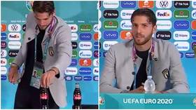 Another Ron! Italy hero Locatelli follows Cristiano’s lead by SNUBBING Coca-Cola bottles at Euro 2020 (VIDEO)