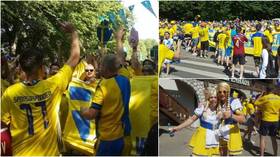 WATCH: Raucous Sweden fans MARCH on stadium in St. Petersburg before Euro 2020 clash with Slovakia