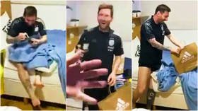 Messi gets surprise birthday party thrown in the middle of the night by Argentina teammates – and wife Antonela teases him (VIDEO)