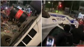 Montreal Canadiens fans riot and flip over cop car following win to reach Stanley Cup Finals (VIDEO)