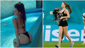 Russian Instagram siren Maria Shumilina flaunts newfound fame as ‘police probe pitch invasion at Euro 2020’