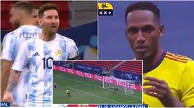 ‘Dance now!’ Messi SAVAGELY taunts ex-teammate Mina in shootout as Argentina beat Colombia to book Copa America final (VIDEO)