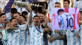 Finally! Messi mobbed by Argentina teammates as they beat Brazil to end long wait for Copa America title (VIDEO)