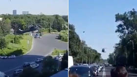 US Army Black Hawk helicopter makes emergency landing amid Bucharest street traffic in Romania (VIDEO)