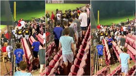 Strike! Baseball team storm the stands to confront fans after being showered with beer (VIDEO)
