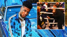 Fan-demonium: Bare-knuckle commentators stunned as rapper Blueface beats ring invader in huge brawl after celebrity boxing (VIDEO)