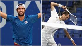Mixed fortunes: Khachanov books Olympic semi-final spot for ROC but Medvedev obliterates racket after crashing out