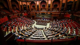 WATCH: Scuffles erupt in Italian parliament as group of MPs protests coronavirus 'Green Pass'