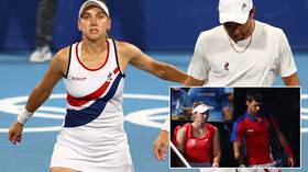 We will ROC you! Karatsev and Vesnina dump out Djokovic and Stojanovic to set up ALL-RUSSIAN mixed doubles Olympic final