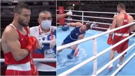 ‘He’s a BEAST!’ Russian boxer Imam Khataev brutally KO’s opponent to qualify for Olympic light-heavyweight semi-final (VIDEO)