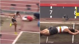 Belgian athlete Van der Plaetsen suffers horror long jump injury as he tumbles head-first into sand in Tokyo decathlon (VIDEO)
