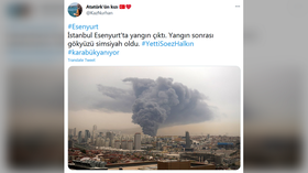 Major warehouse fire sends massive column of black smoke into skies over Istanbul (VIDEOS)