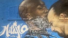 ‘Sell-out traitor’: ANOTHER Lukaku mural defaced as new Chelsea signing pens heartfelt message to fans at former club Inter Milan