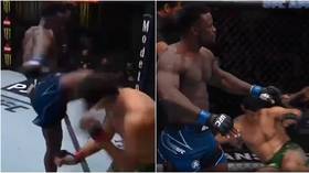 WATCH: UFC powerhouse Alhassan starches Italian rival with savage head-kick KO just 17 SECONDS into Las Vegas fight
