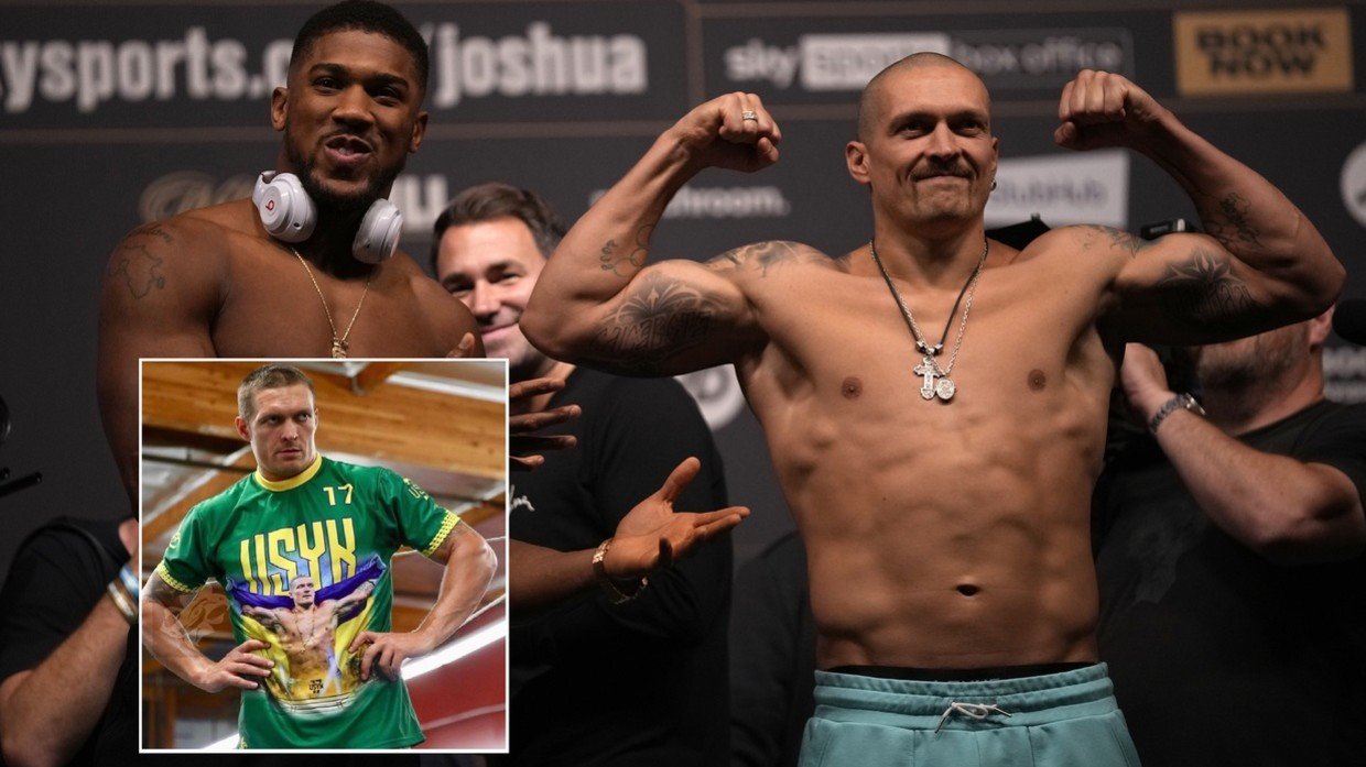 Flying the flag: Ukraine's Oleksandr Usyk meets Anthony Joshua in a highly anticipated heavyweight title fight. © AP / Instagram @usykaa