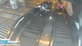 WATCH: Man viciously KICKS woman down NYC subway escalator, sending her plummeting backwards