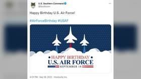 Thanks, comrades! US SOUTHCOM amuses Twitter followers with pic celebrating US Air Force birthday featuring RUSSIAN warplanes