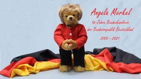 German toy factory reveals teddy bear dedicated to Angela Merkel ahead of her resignation