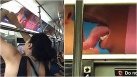 Not OK, Cupid: Woman rips down suggestive ads on New York subway, launches into anti-propaganda rant in viral video