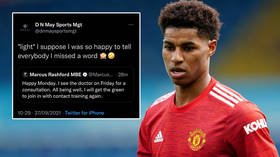 Rash tweet? Social media darling Marcus Rashford appears to be caught allowing a management company to make a Twitter post for him