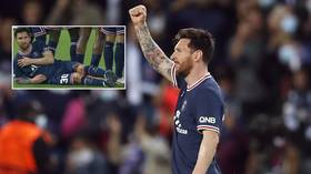 ‘Shows his humility’: Fans claim viral free-kick image ‘sums up Messi’s attitude’ – but others blast ‘disrespect’ towards PSG star