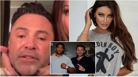 De La Hoya gets face massage from girlfriend Sonders during wild rant claiming Joshua’s career ‘ruined’ by promoter Hearn (VIDEO)