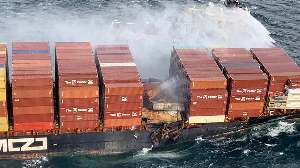 Container ship fire that sent toxic gas billowing into the air in ...
