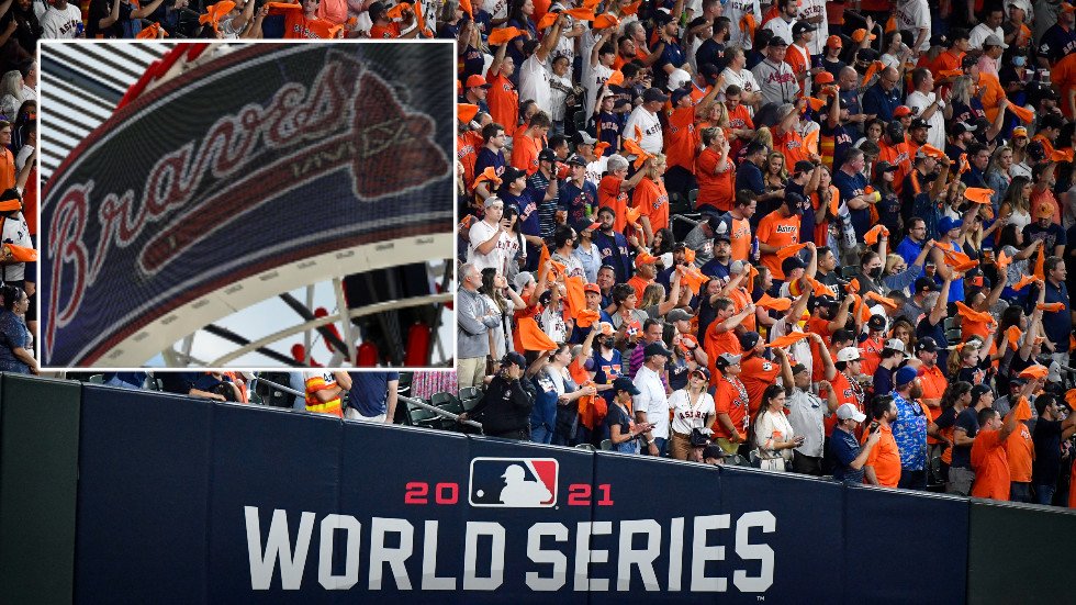 Astros fan targets Braves with 'The Chop is Racist' sign during