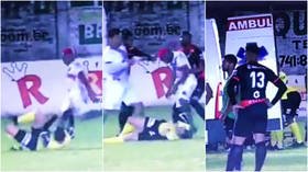 Arrested footballer ‘facing attempted murder charges’ after knocking referee out by kicking him in the head during match (VIDEO)