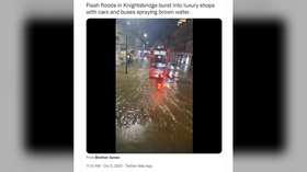 Sections of London Underground closed & shops flooded after heavy downpour in UK capital (VIDEOS)