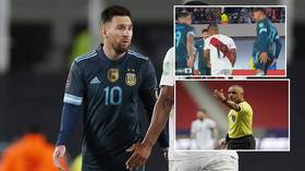 ‘Synchronized sh*thousery should be Olympic sport’: Argentina stars mock Peru penalty miss in unison as Messi rips referee (VIDEO)