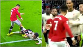 ‘Lucky not to get a red’: Ronaldo accused of lashing out in ‘total frustration’ during Man Utd hammering by Liverpool